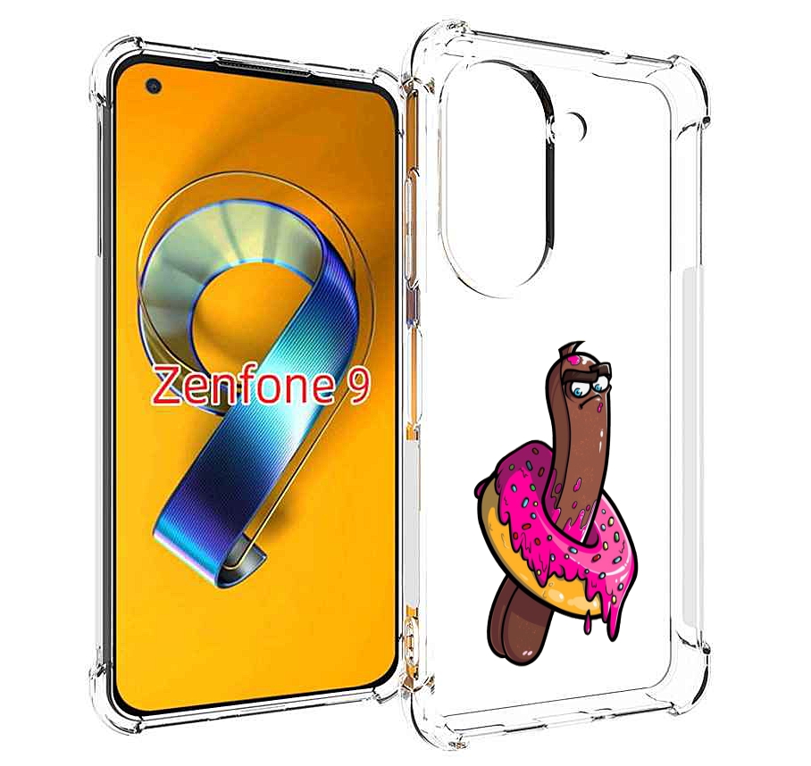 

Чехол MyPads эклер в пончике для Asus Zenfone 9 (AI2202), Прозрачный, Tocco