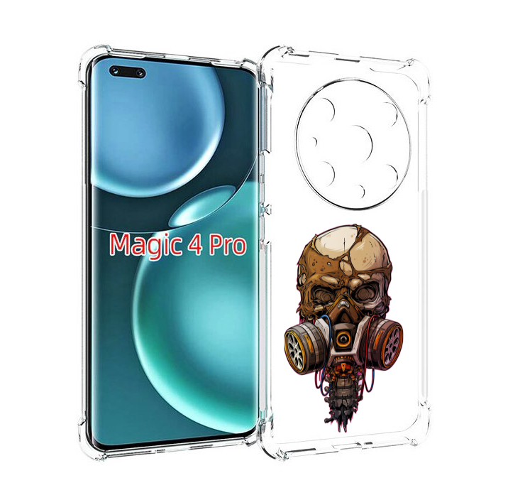

Чехол MyPads Подробный красочный человеческий череп с противогазом для Honor Magic4 Pro, Прозрачный, Tocco