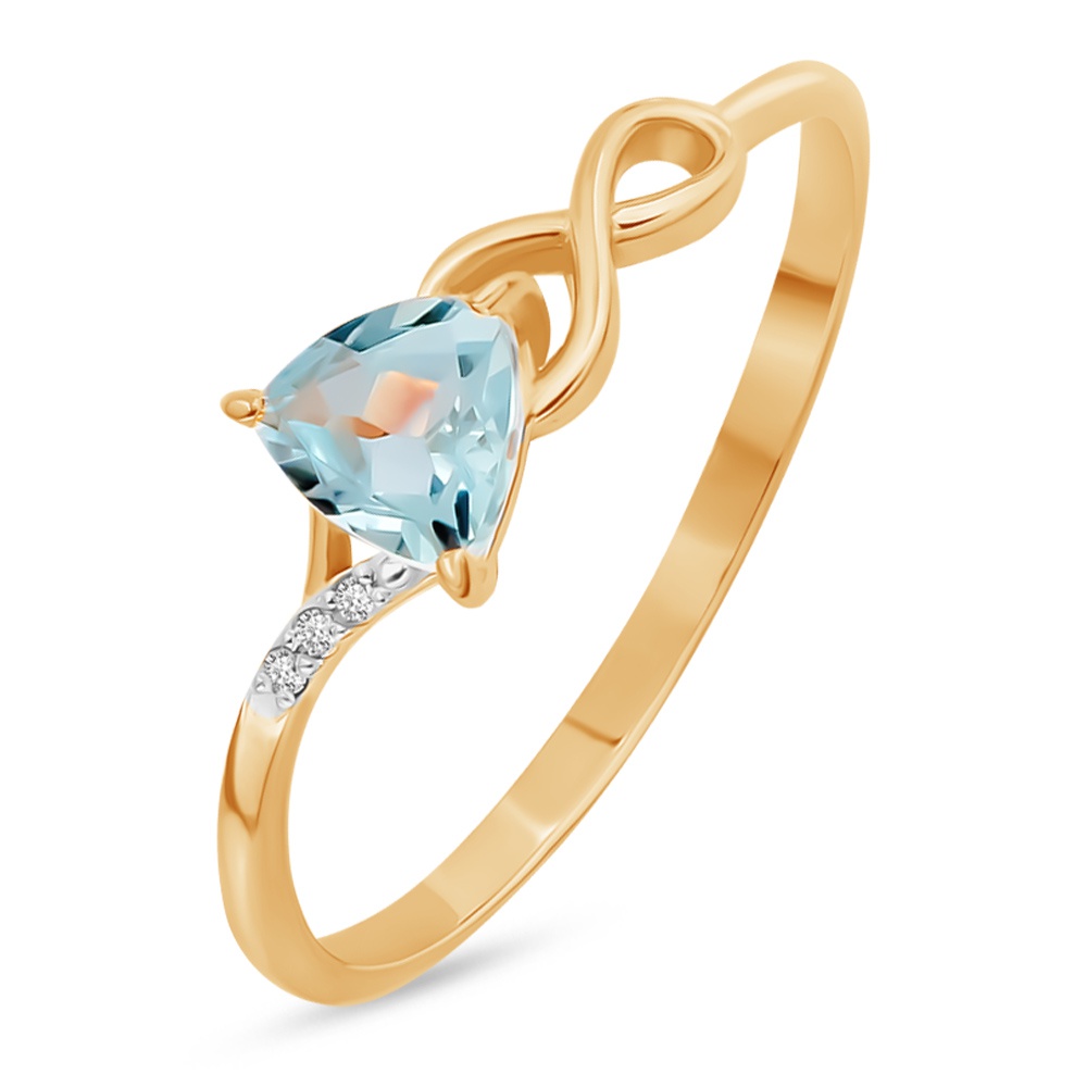 

Кольцо из красного золота р.  585Gold 201015121, топаз\фианит, 201015121