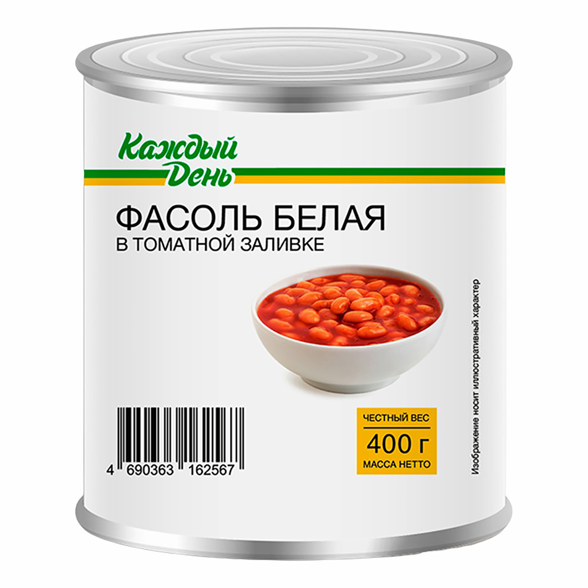 

Фасоль Каждый День белая в томатном соусе 400 г
