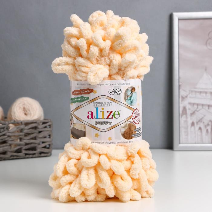 

Пряжа ALIZE "Puffy" 100 % микрополиэстер, 9 м, 100 г, 742 медовый, Бежевый