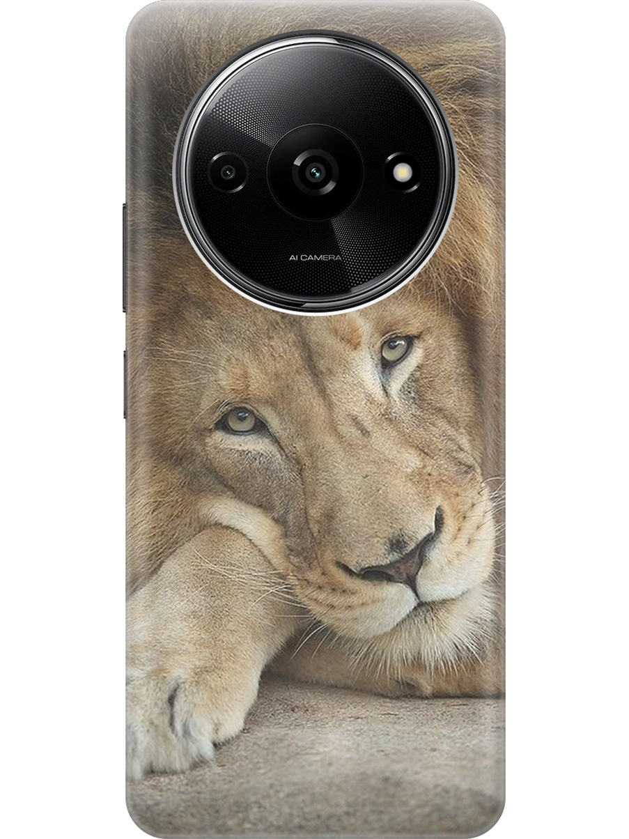 

Силиконовый чехол на Xiaomi Redmi A3 с рисунком "Спокойный лев", Желтый;оранжевый, 20012118
