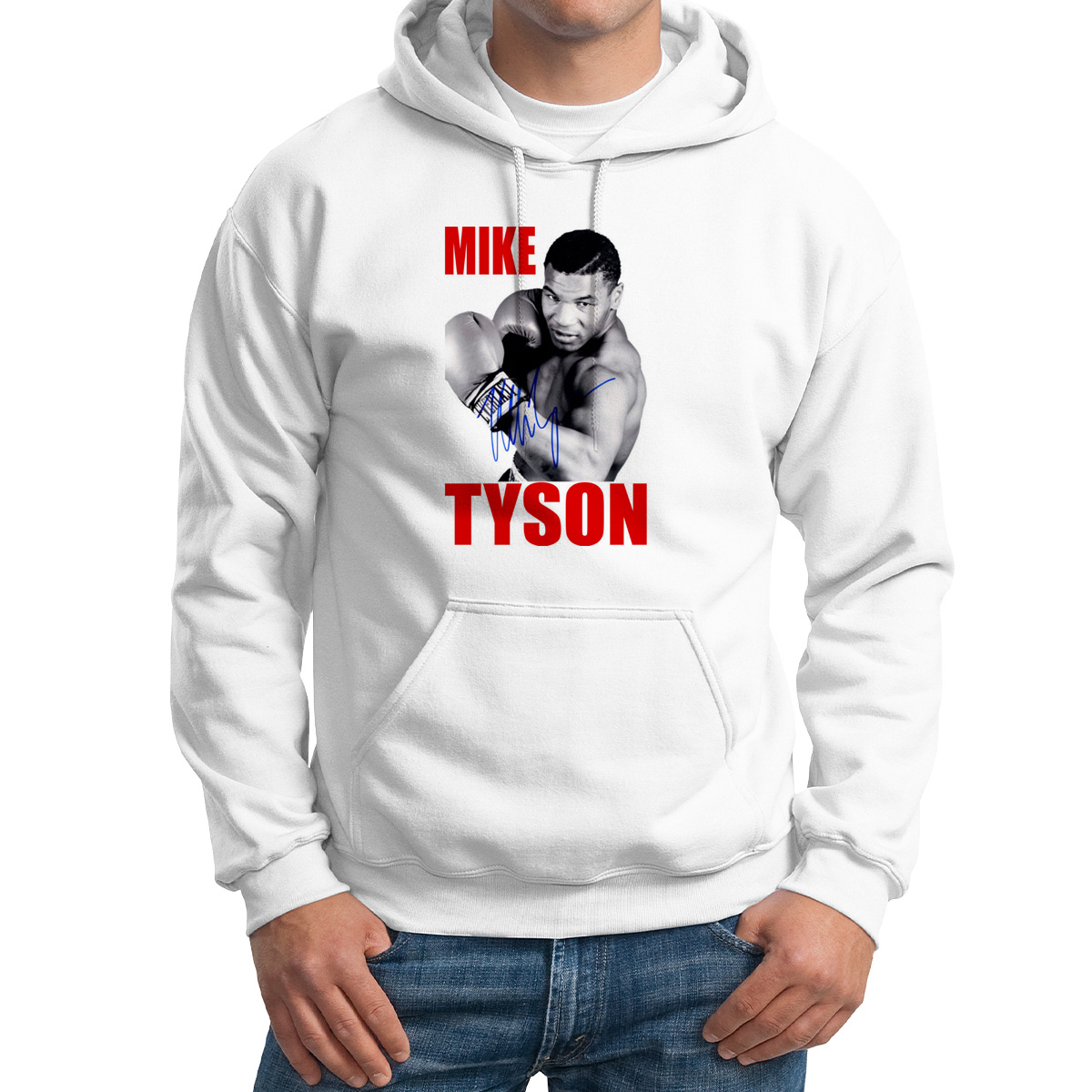 

Худи унисекс CoolPodarok Mike Tyson белое 50 RU, Белый, 0M015522
