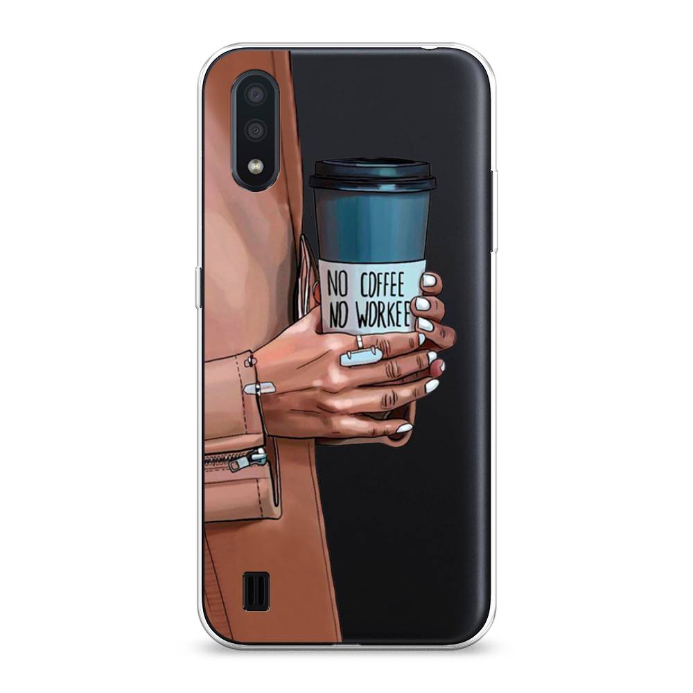 

Чехол Awog на Samsung Galaxy A01 "No coffee", Разноцветный, 29550-7