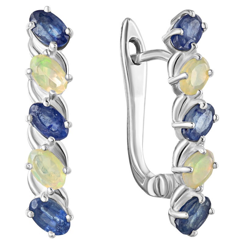 

Серьги из серебра с опалом, сапфиром LAZURIT-ONLINE 8033NP, 8033NP