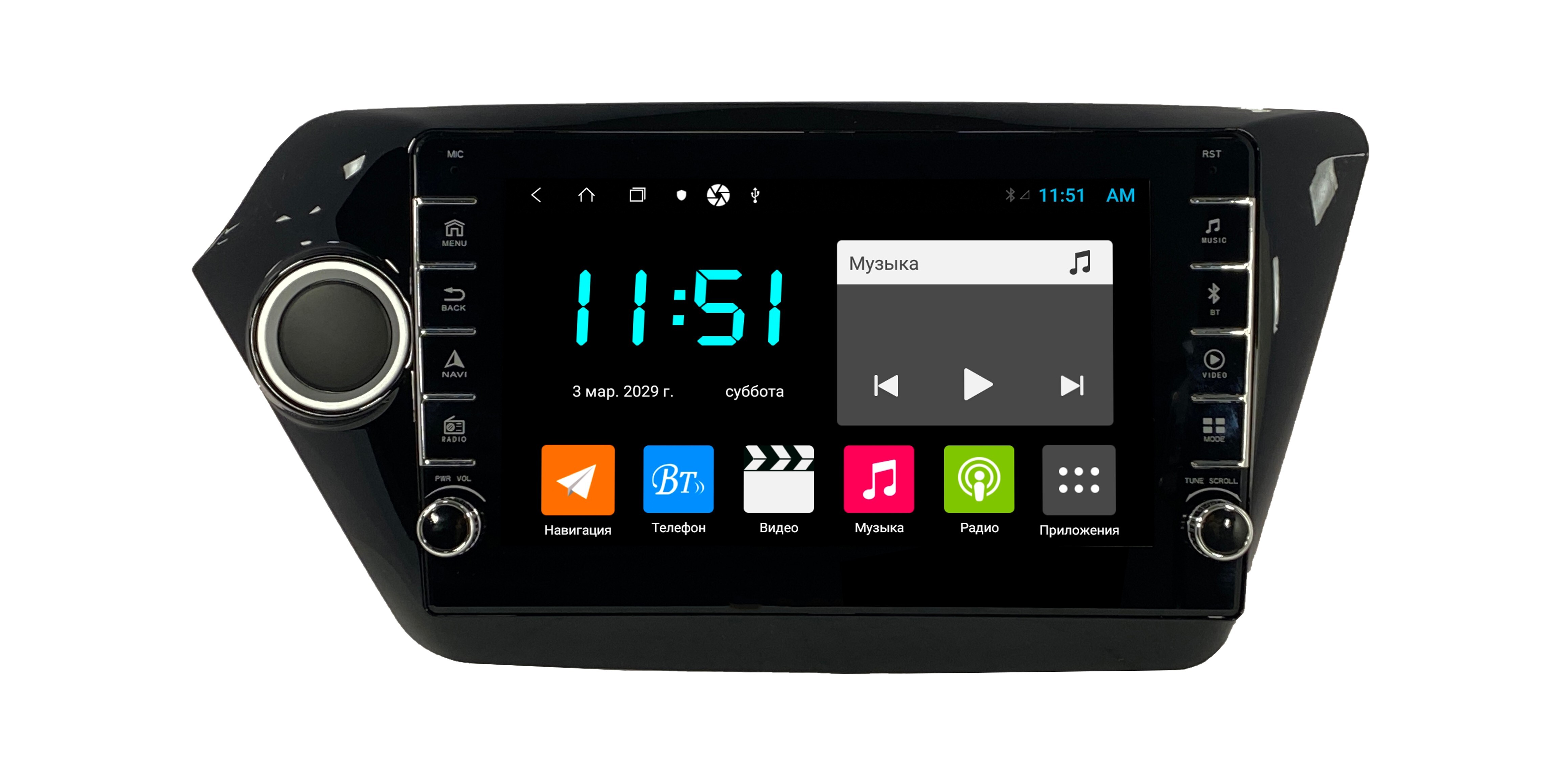 Штатная автомагнитола Zenith KIA Rio 2011-2017 464GB с крутилками Android 12 3235100₽