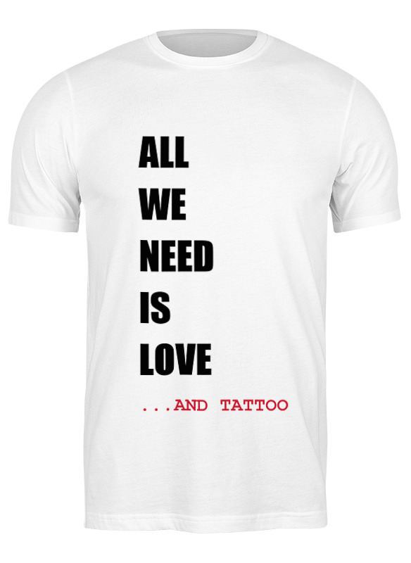 

Футболка мужская Printio All we need is love белая M, All we need is love