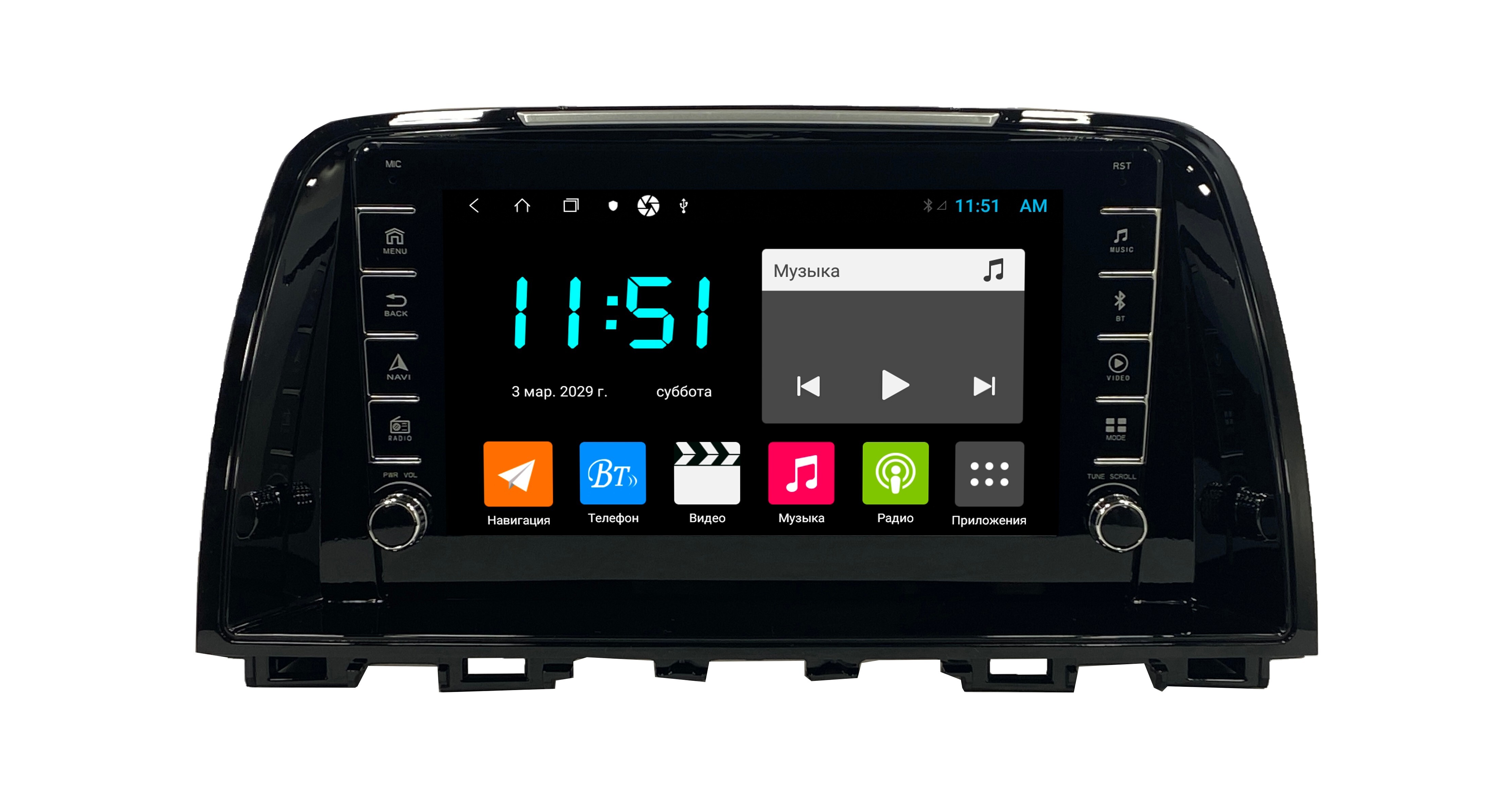 Штатная автомагнитола Zenith Mazda 6 2012-2015 Android 12 464GB с крутилками 3334300₽