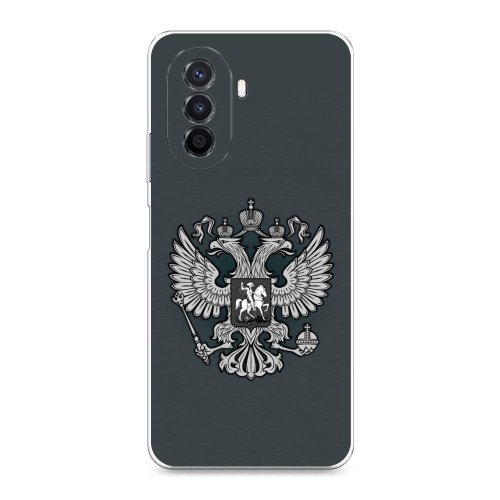 фото Силиконовый чехол "герб россии серый" на huawei nova y70 awog