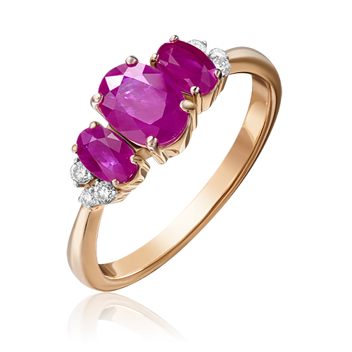 

Кольцо из золота р. 17,5 PLATINA jewelry 01-1295-00-107-1110-30, рубин\бриллиант, 01-1295-00-107-1110-30