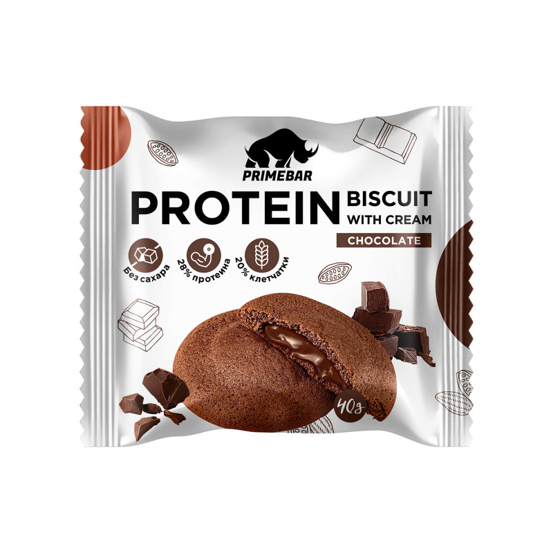 

PrimeKraft Protein Biscuit, 1 шт, вкус: шоколад