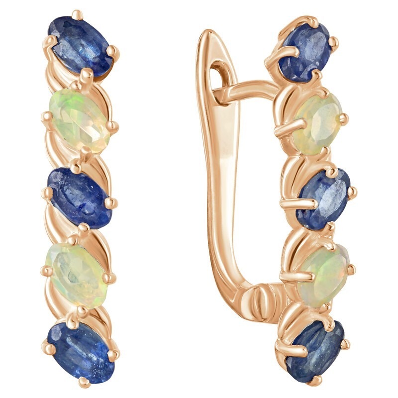 

Серьги из серебра с опалом, сапфиром LAZURIT-ONLINE 8033PG, 8033PG
