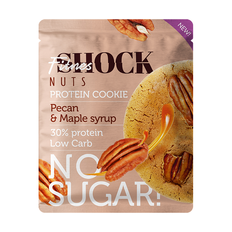 фото Fitnesshock protein cookie nuts, 1 шт, вкус: пекан-кленовый сироп