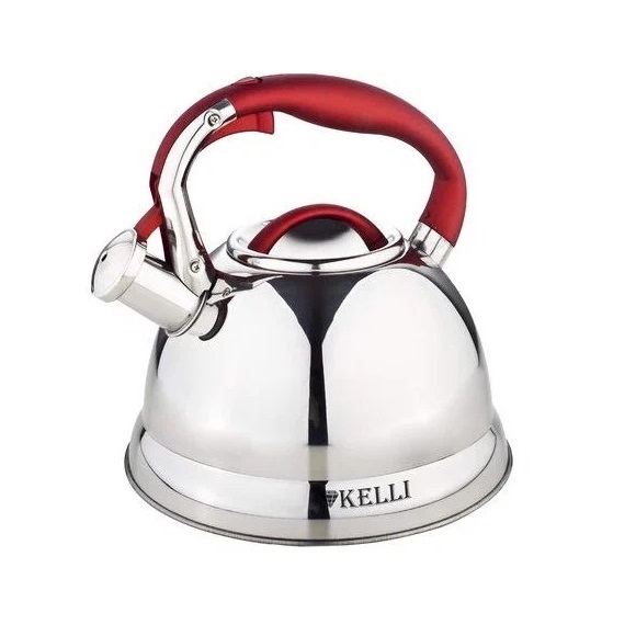 фото Чайник металлический на газ 3л kelli kelli kl-4502 красн