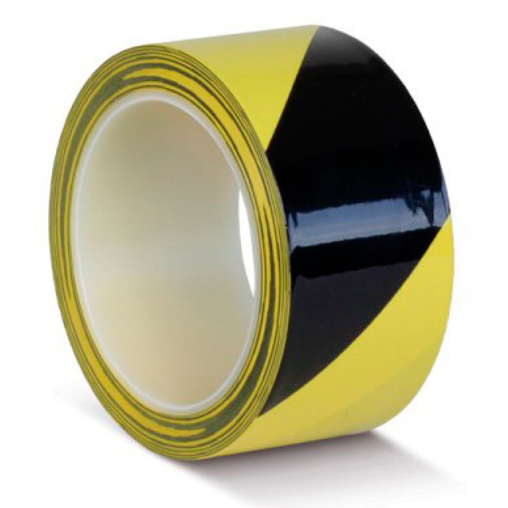 Лента для разметки самоклеящаяся Mehlhose 33 м. х 50 мм, желто-черная, 0,15 мм, ПВХ лента бордюрная 0 15 × 10 м толщина 1 2 мм пластиковая черная greengo