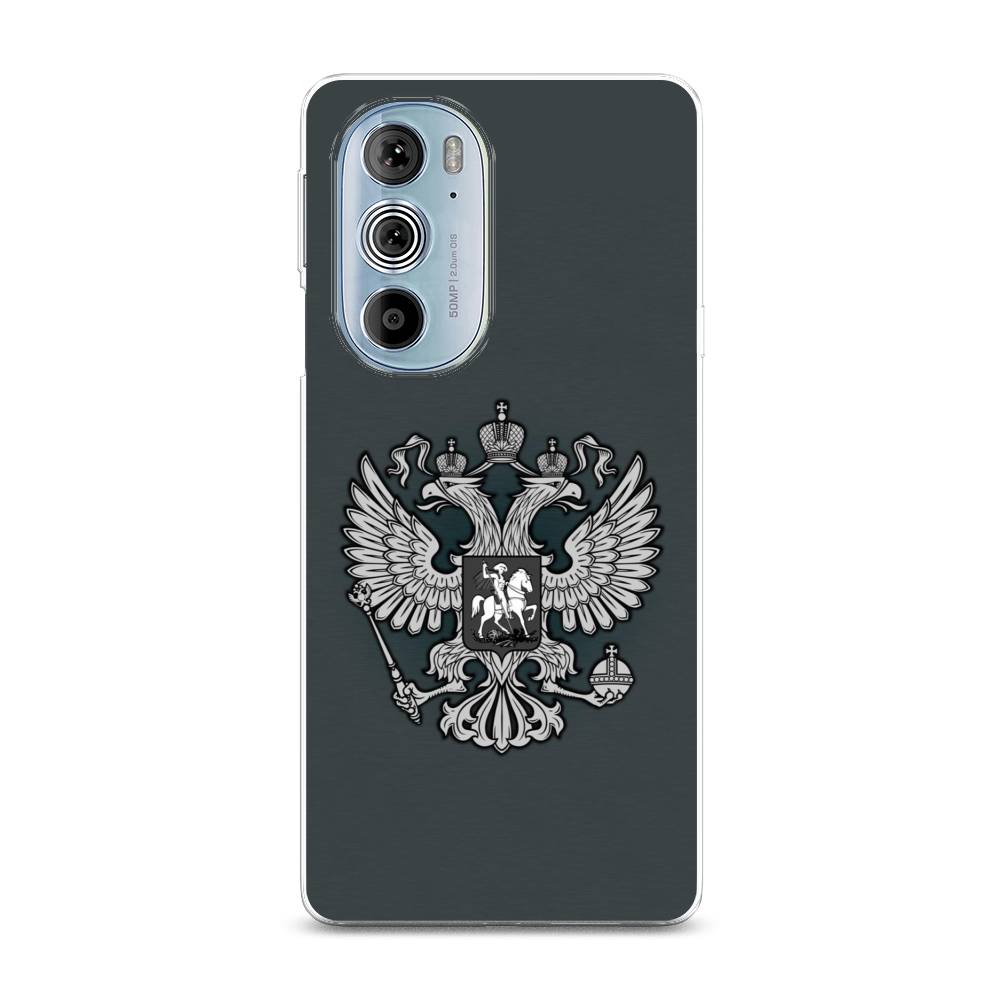 фото Силиконовый чехол "герб россии серый" на motorola edge 30 pro awog