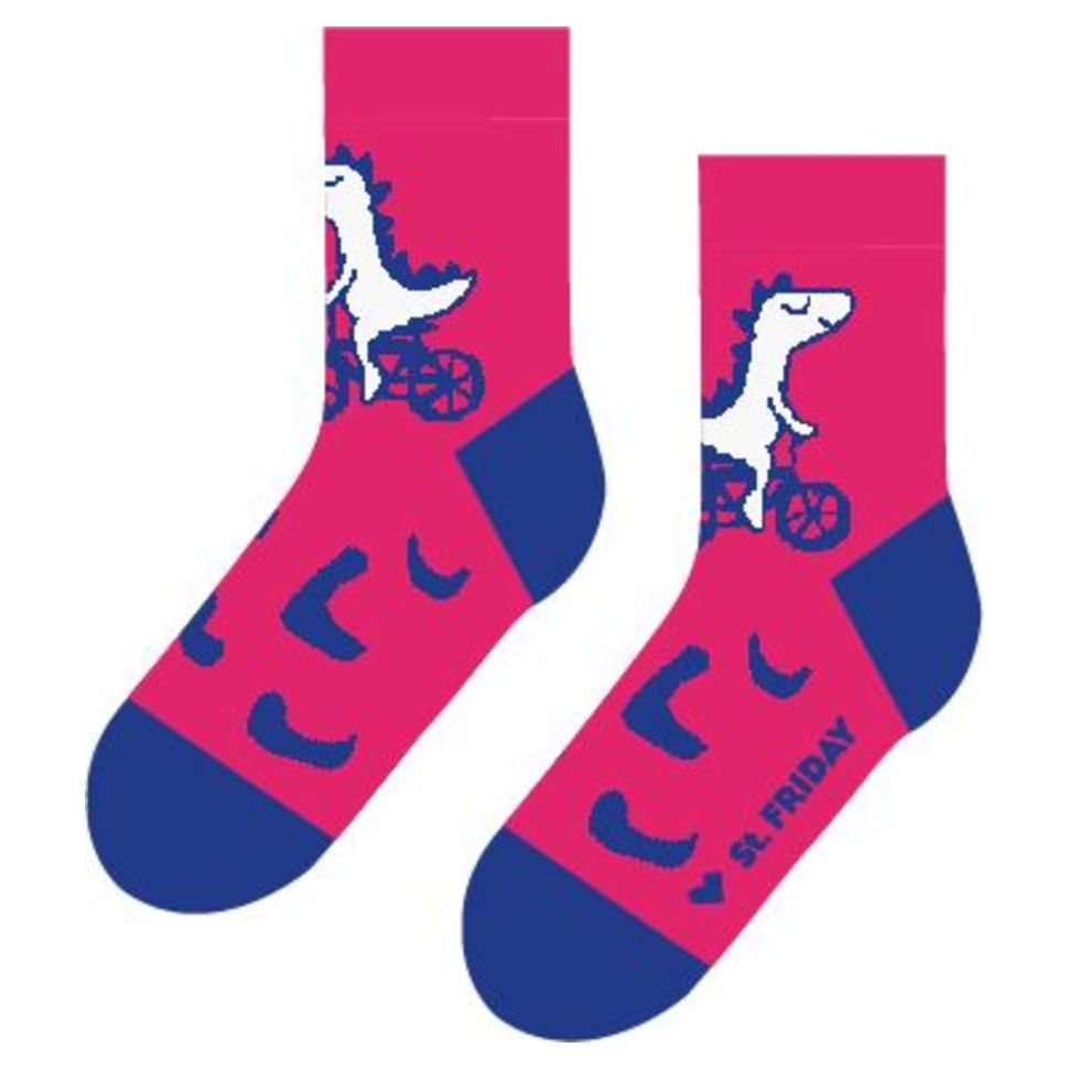 Носки детские St. Friday Socks Динозаврики на велике 003-17 розовые р.21-23