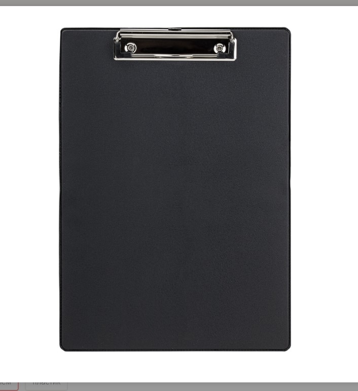 фото Доска-планшет staff с прижимом а4 (228х318 мм), картон/пвх, черная, 229554