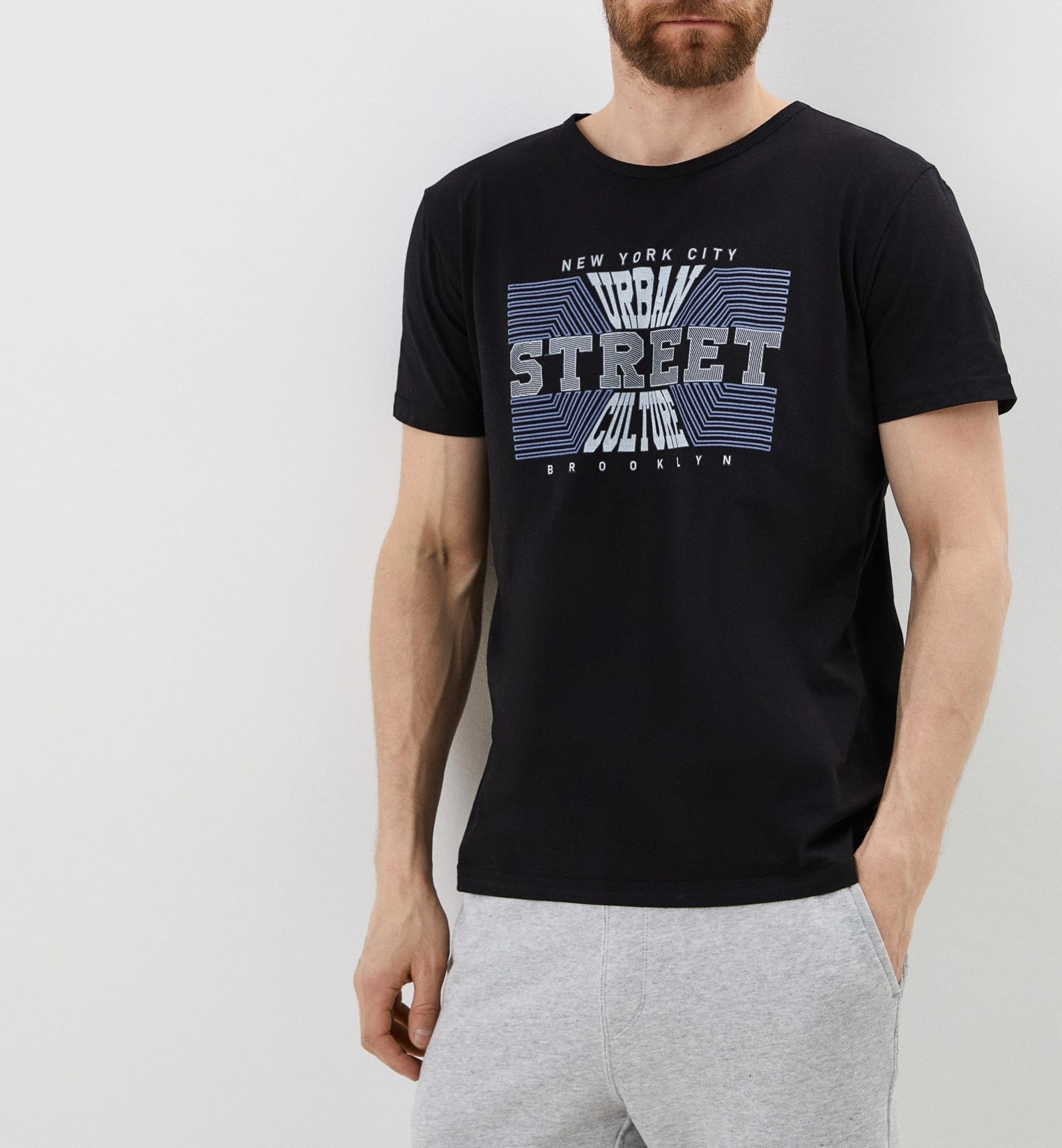 

Футболка мужская BLACKSI 3316 черная 3XL, Черный, 3316
