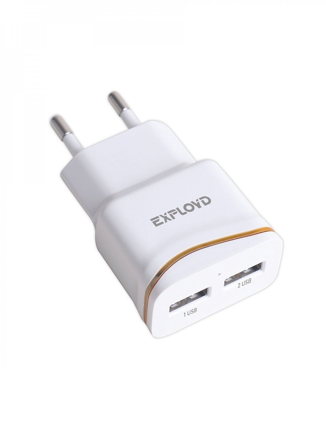 фото Сетевое зарядное устройство exployd classic, 2xusb, 2,4 a, (ex-z-983) white