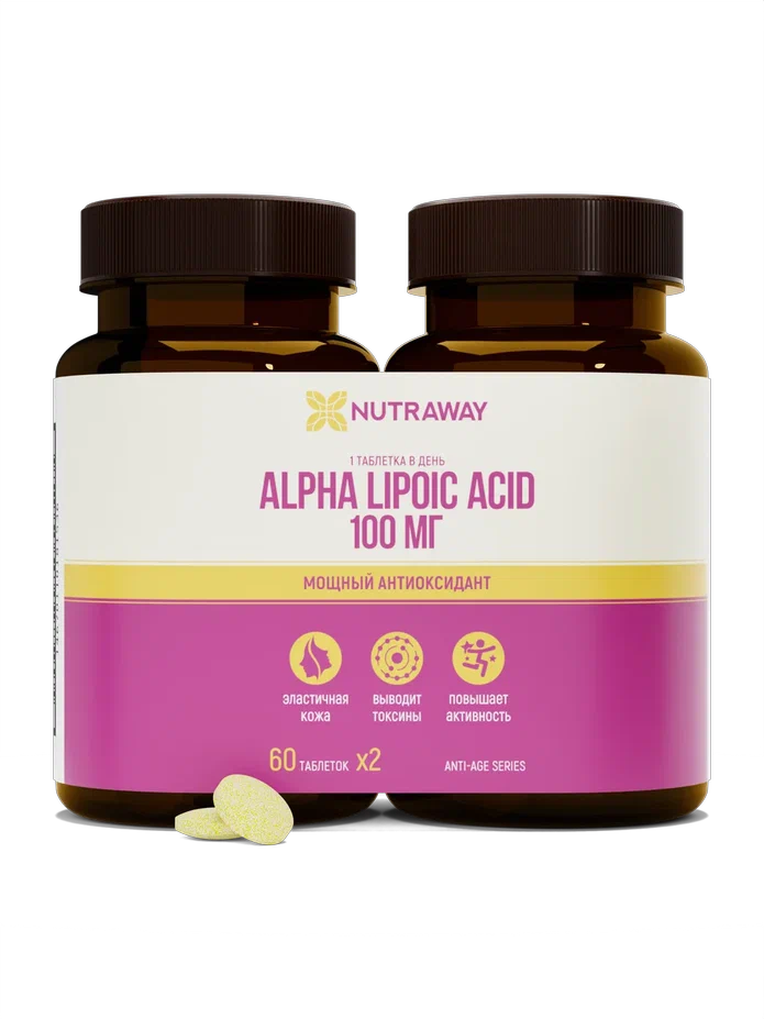Купить Альфа-липоевая кислота NUTRAWAY Alpha Lipoic Acid таблетки 60 + 60 шт.