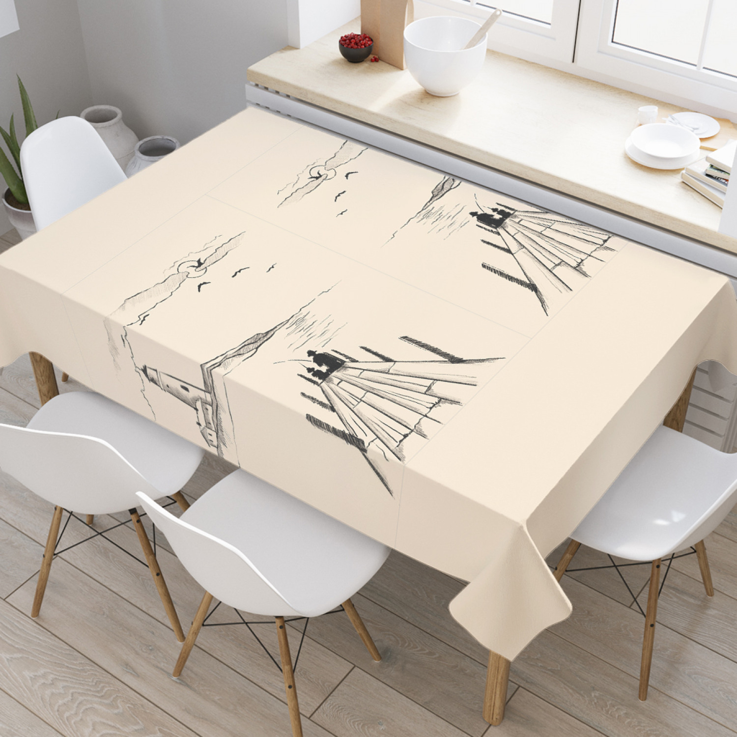 

Скатерть прямоугольная JoyArty "Умиротворение на пирсе" из сатена, 120x145 см, Умиротворение на пирсе