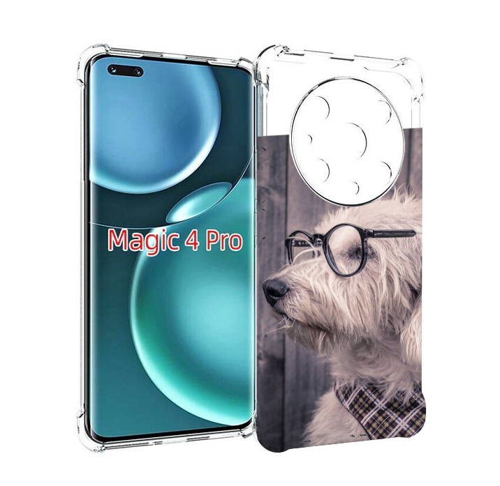 

Чехол MyPads Собака-в-очках для Honor Magic4 Pro, Прозрачный, Tocco
