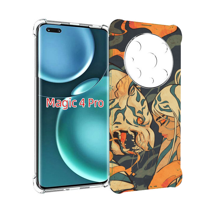 

Чехол MyPads Тигр и девушка друзья для Honor Magic4 Pro, Прозрачный, Tocco