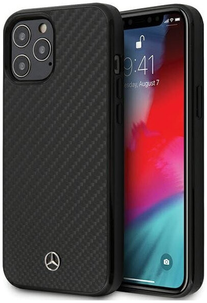 фото Чехол cg mobile mercedes dynamic real carbon hard для iphone 12/12 pro, черный