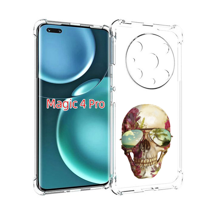 

Чехол MyPads Череп с очками для Honor Magic4 Pro, Прозрачный, Tocco
