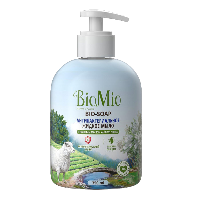 фото Жидкое мыло biomio bio-soap антибактериальное с эфирным маслом чайного дерева 350 мл