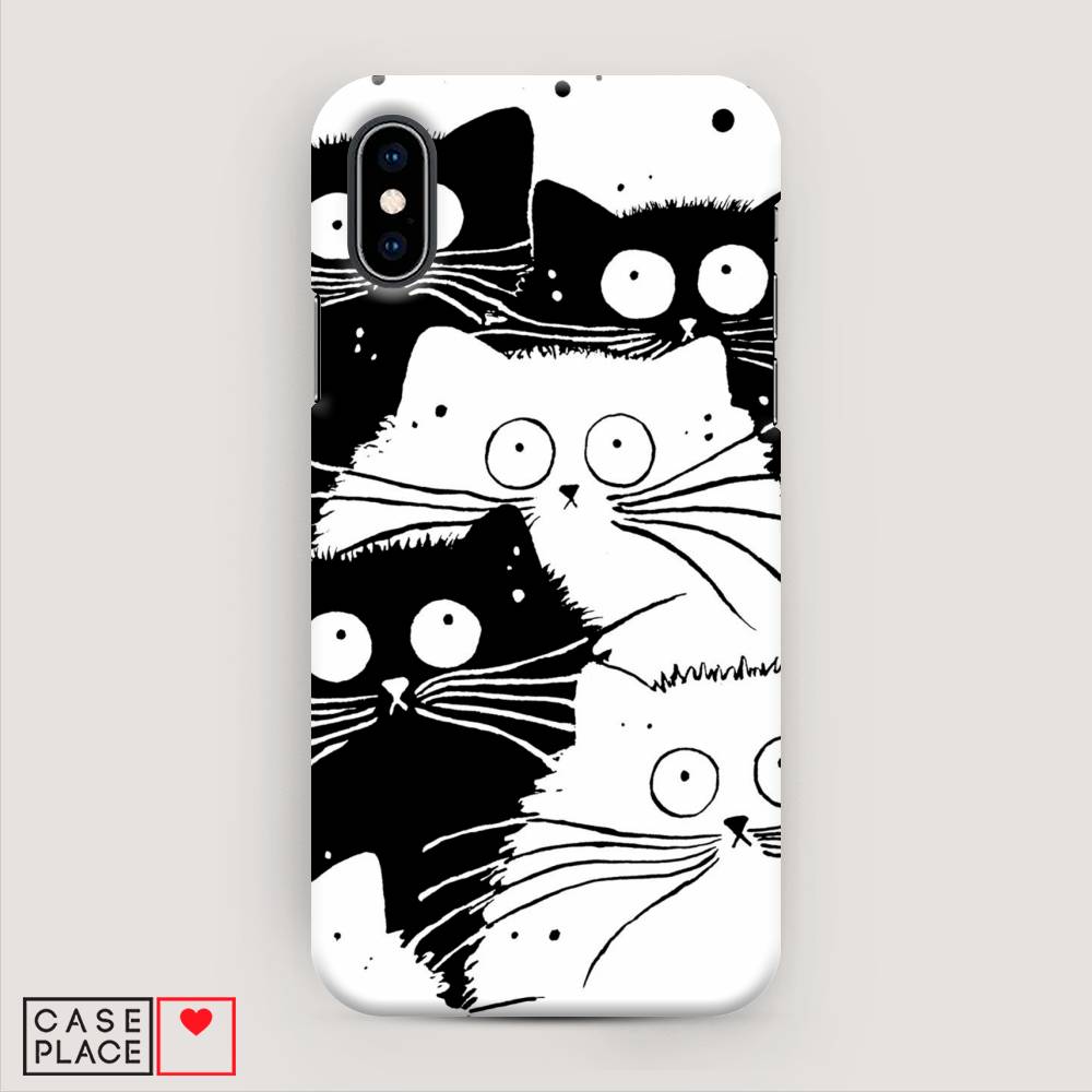 

Пластиковый чехол "Коты черно-белые" на Apple iPhone X (10), 11020-1