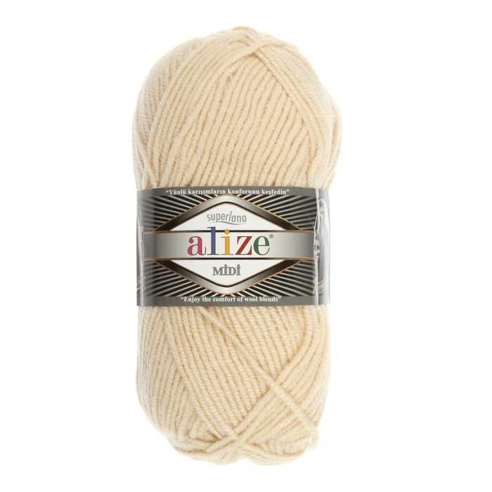 

Пряжа ALIZE "Superlana midi", 170 мх100 г, 310 медовая, Бежевый