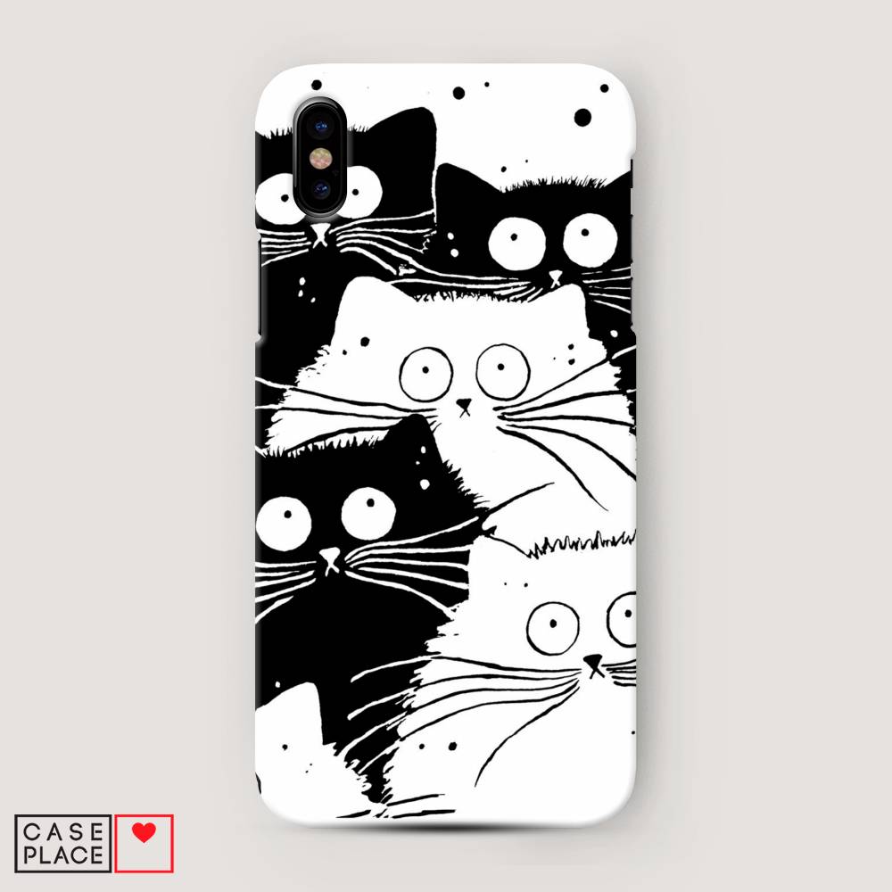 

Пластиковый чехол "Коты черно-белые" на Apple iPhone XS Max (10S Max), 11920-1