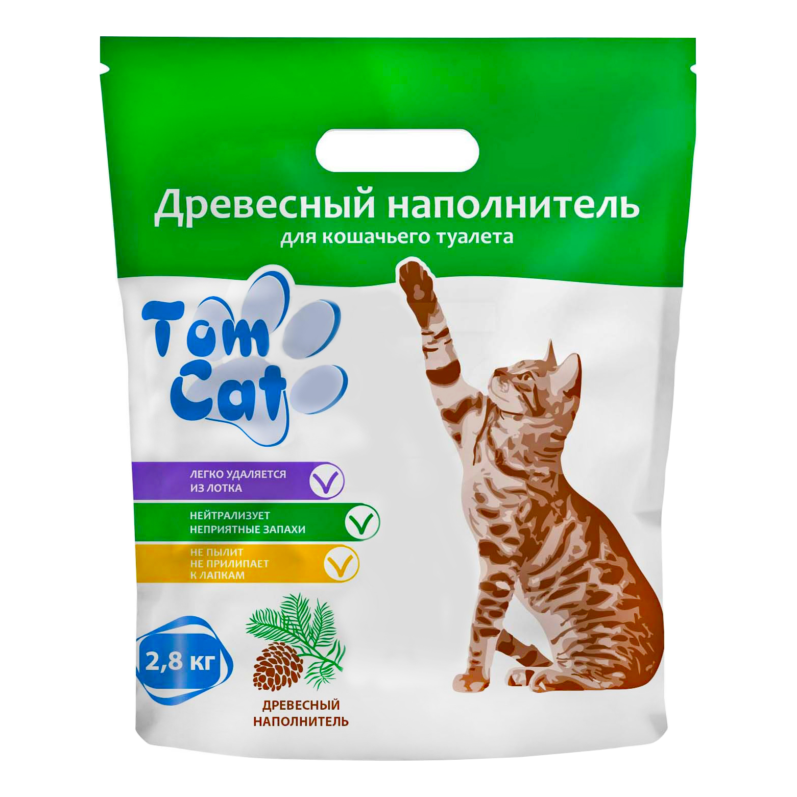 фото Наполнитель для кошачьего туалета tom cat древесный 2,8 кг