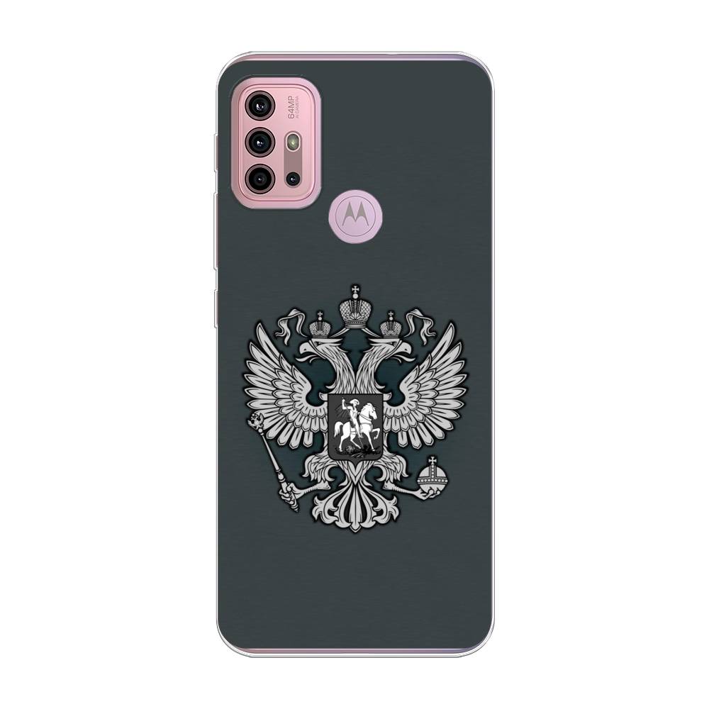 фото Силиконовый чехол "герб россии серый" на motorola moto g30 awog