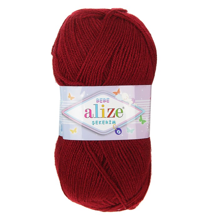 

Пряжа ALIZE "Sekerim Bebe", 100% акрил, 320 мх100 г, 57 бордовая, Бордовый