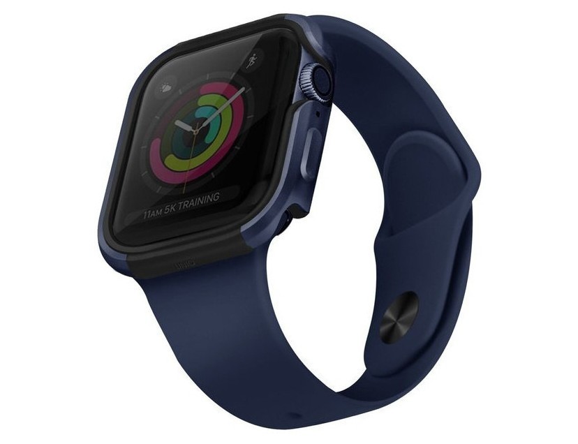 фото Чехол uniq valencia для apple watch 44 мм, цвет синий (44mm-valblu)