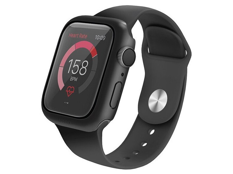 фото Чехол uniq nautic +9h glass water-resistant ip68 для apple watch 4/5/6/se 44 мм черный