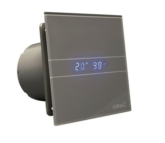 Накладной вентилятор Cata E100 GSTH Silver термометр, дисплей E100GSTHOK термометр для ванной