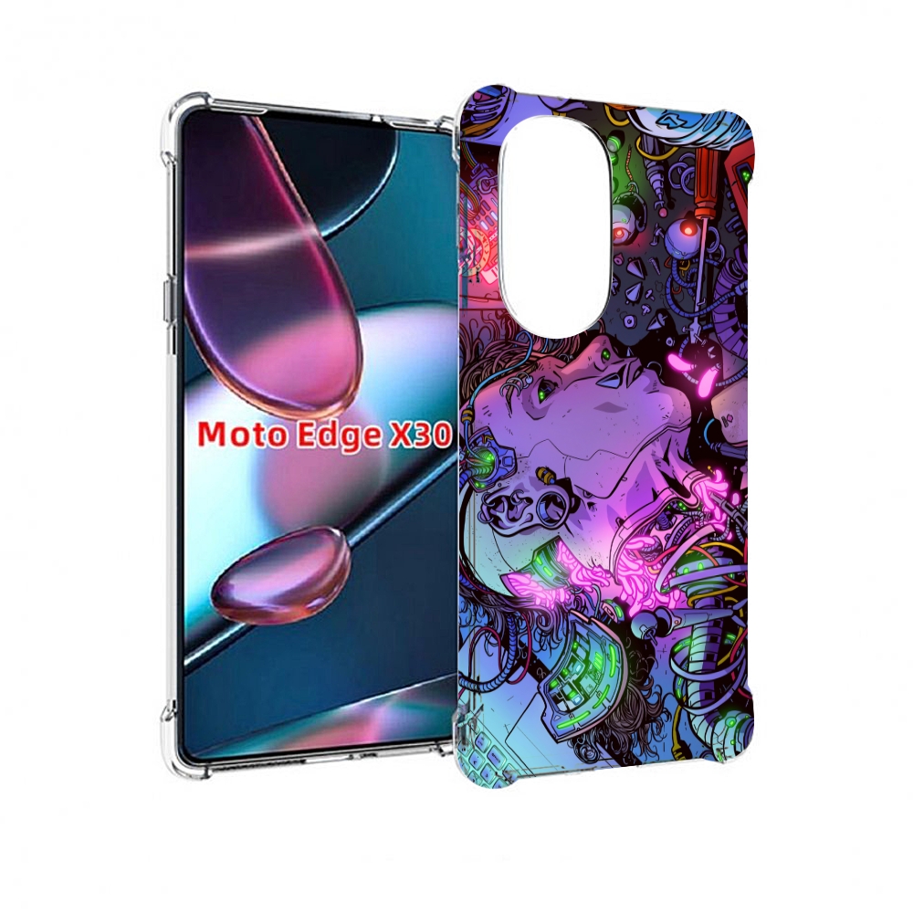 

Чехол MyPads голова робота мультик для Motorola Moto Edge X30, Прозрачный, Tocco