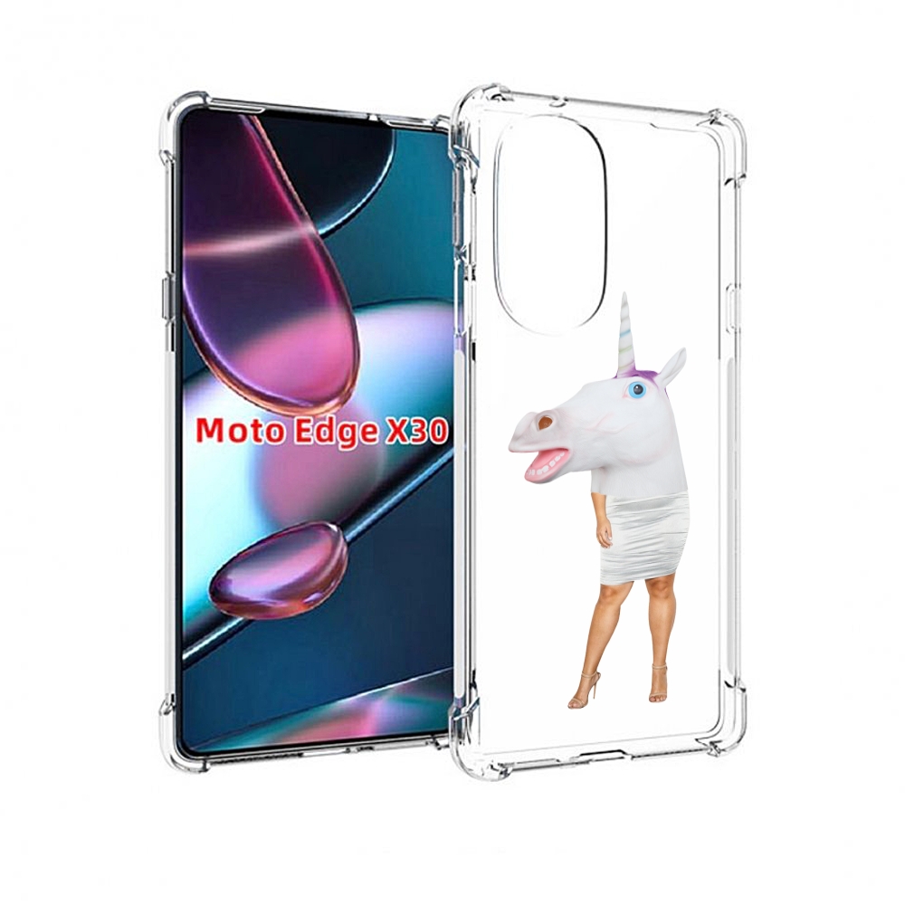 

Чехол MyPads голова-единорога для Motorola Moto Edge X30, Прозрачный, Tocco