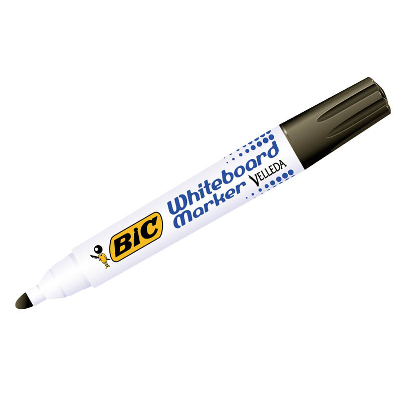 Маркер для белых досок Bic Velleda черный, пулевидный, 1,4мм