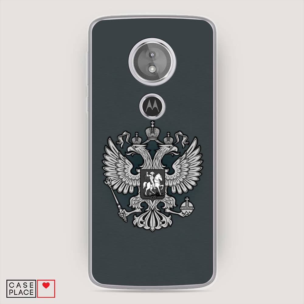 фото Силиконовый чехол "герб россии серый" на motorola moto g6 play awog