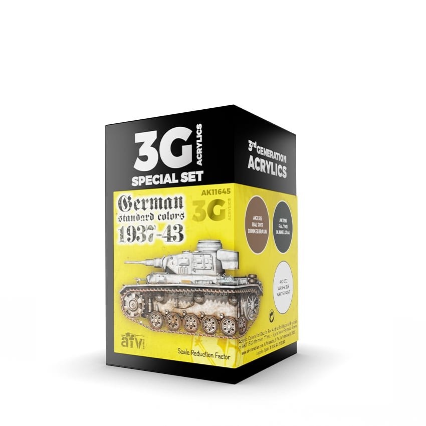 

AK11645 Набор красок GERMAN STANDARD 37-44 COMBO 3G, Коричневый;белый;черный