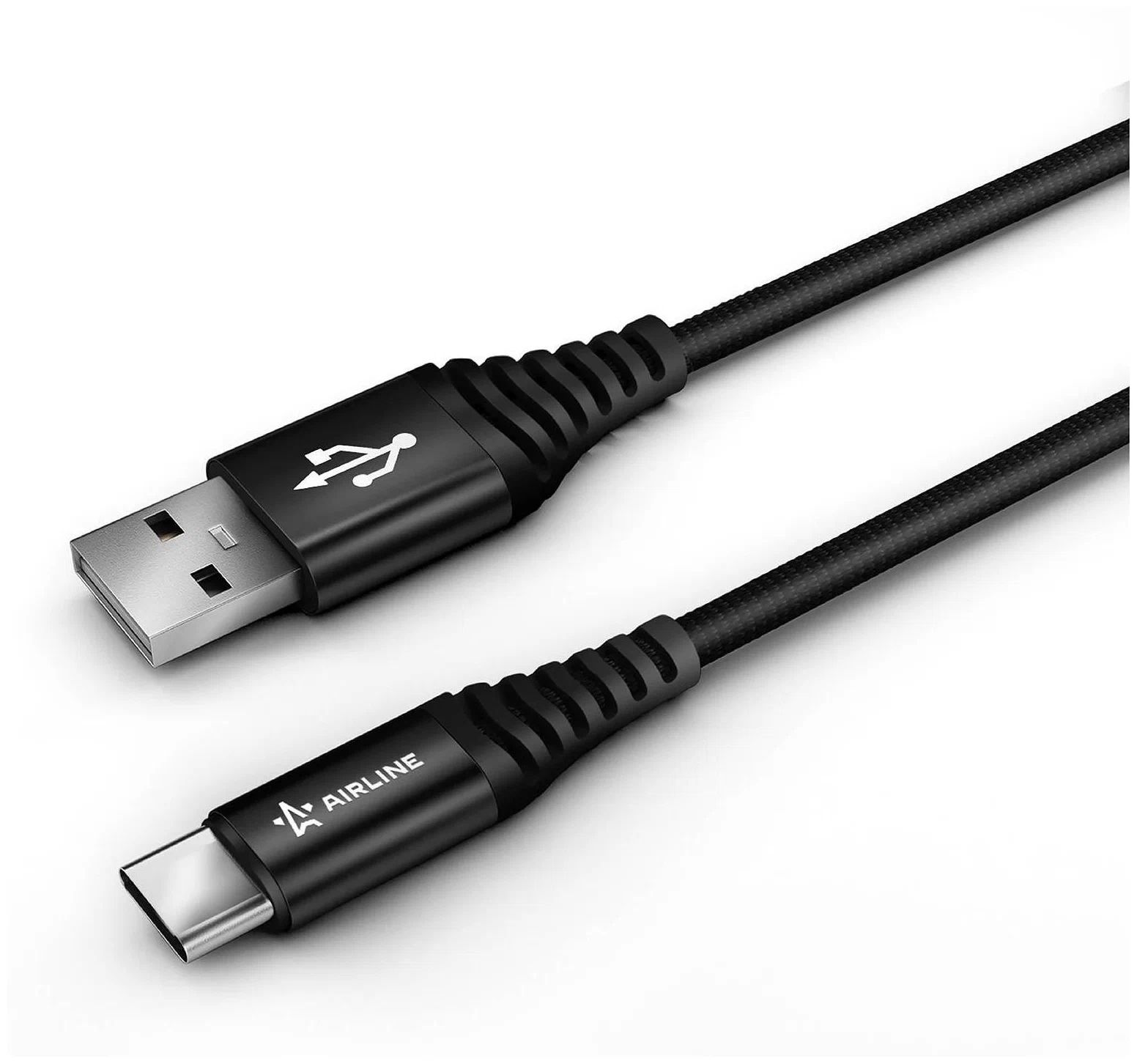 Кабель Airline USB - Type-C нейлон, 2м, черный (ACH-C-48)