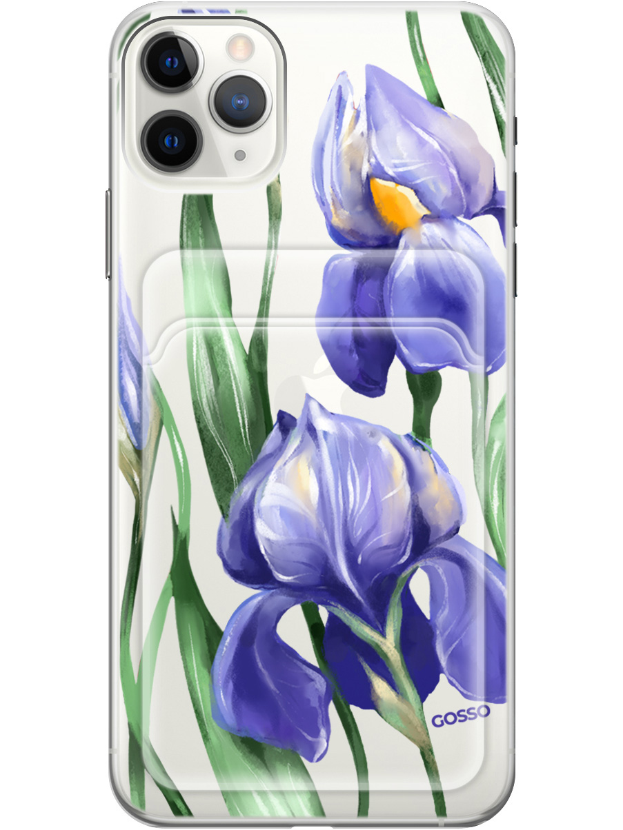 

Силиконовый чехол на Apple iPhone 11 Pro Max с рисунком "Amazing Irises" прозрачный, Прозрачный;белый;синий, 20012024