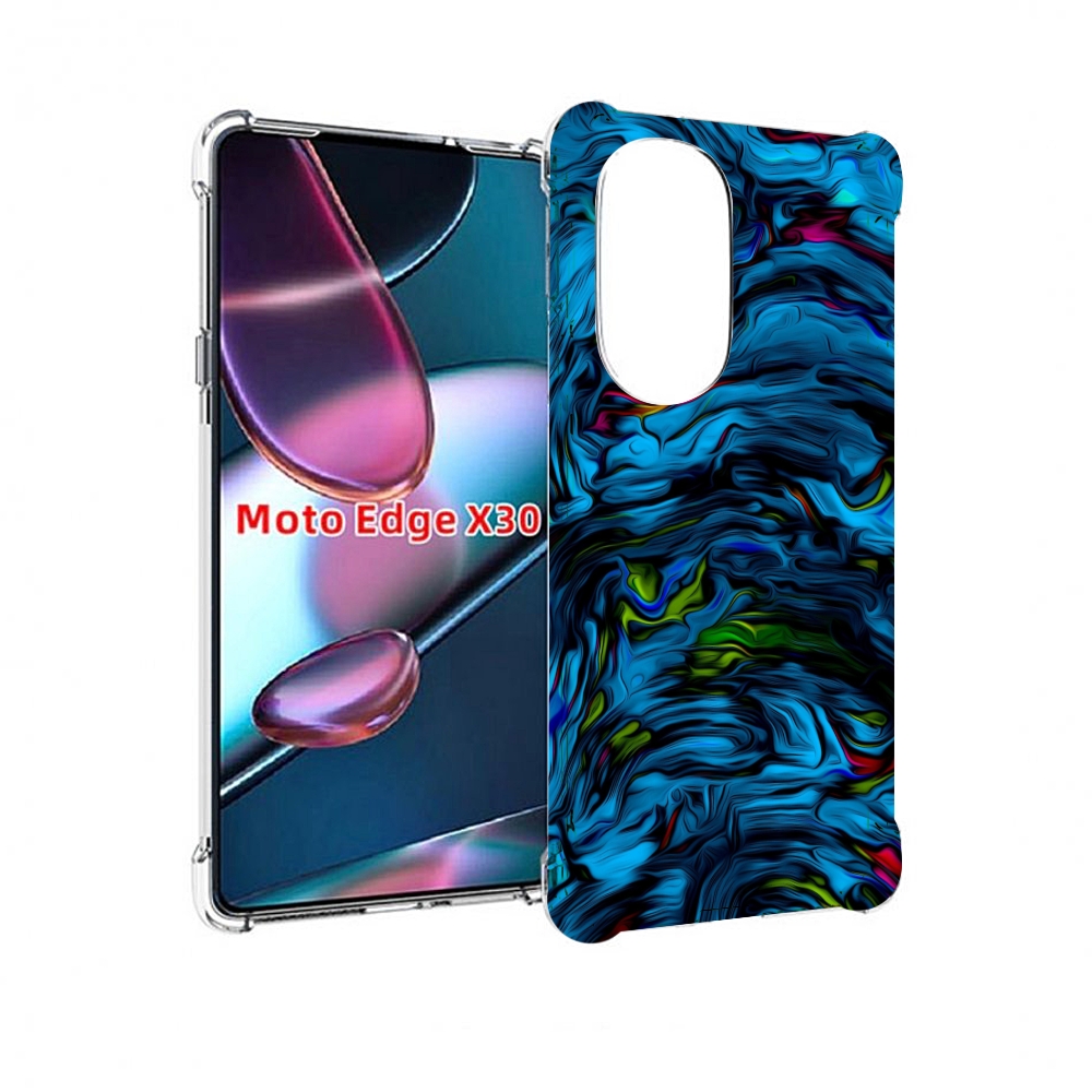 

Чехол MyPads голубая краска в темноте для Motorola Moto Edge X30, Прозрачный, Tocco