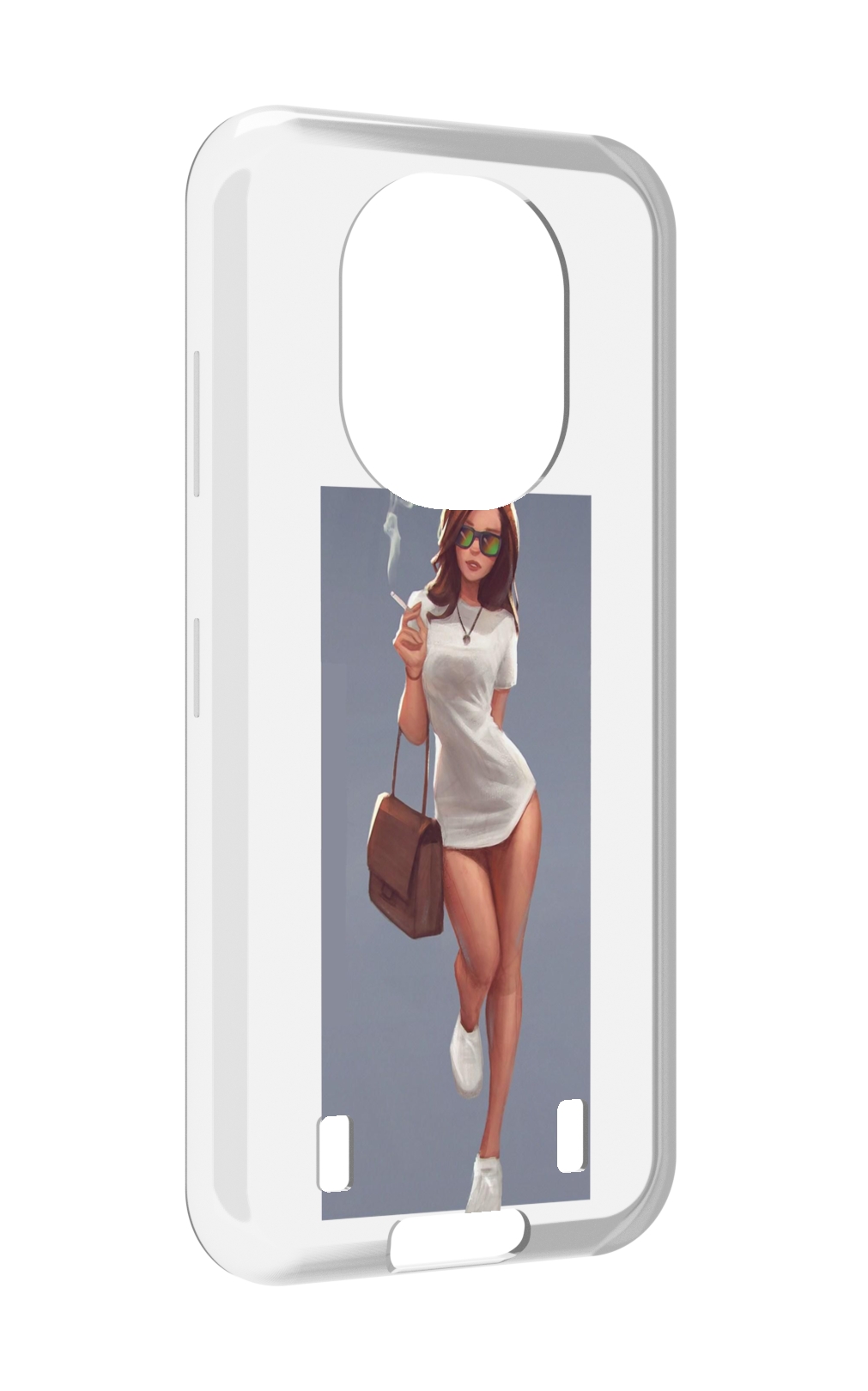 Чехол MyPads девушка-в-белой-футболке женский для Oukitel WP16