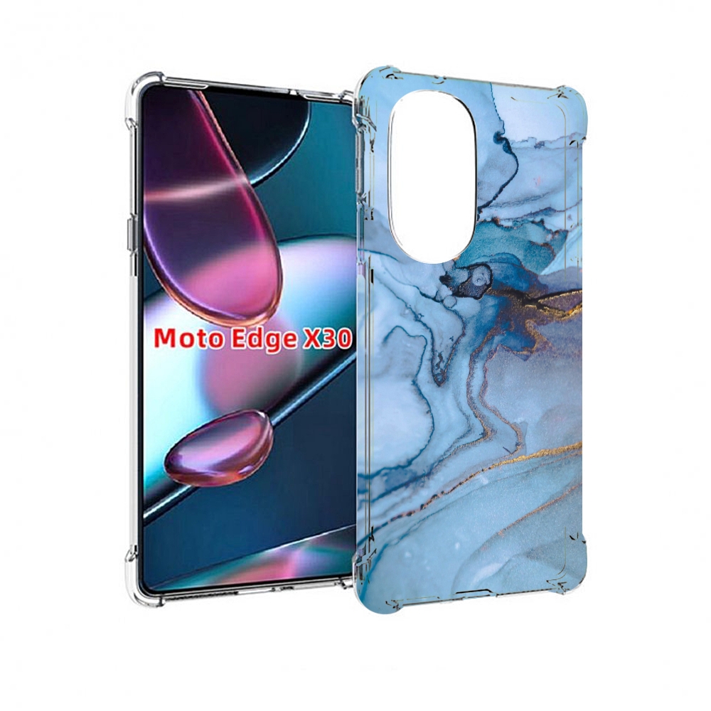 

Чехол MyPads голубой мрамор для Motorola Moto Edge X30, Прозрачный, Tocco